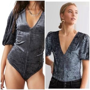 Free People Don’t You Wish Velvet Bodysuit